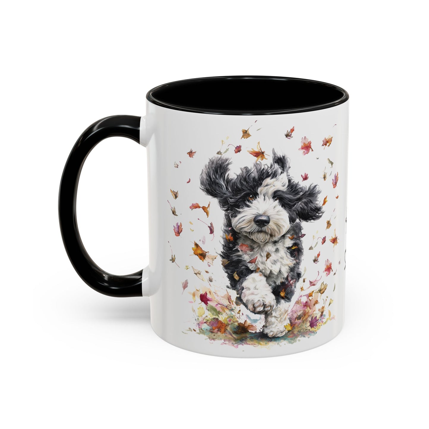 Bernedoodle #2 Autumn/Fall, Personalized Accent Mugs, 11oz