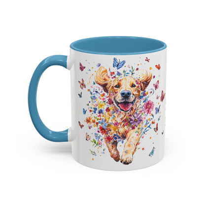 Golden Retriever #3 Personalized Accent Mugs, 11oz