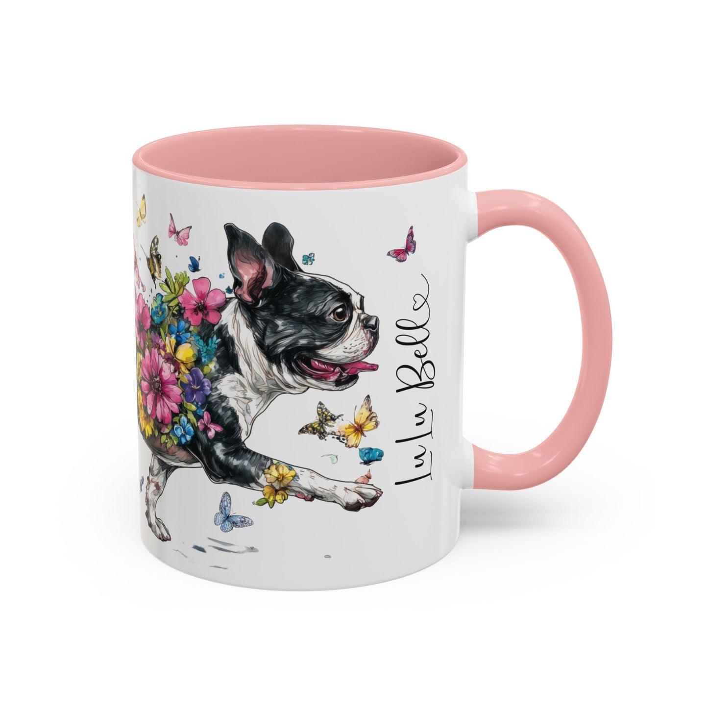 Boston Terrier #2 Personalized Accent Mugs, 11oz