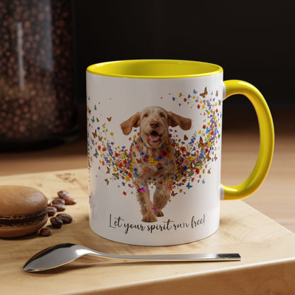 Spinone Italiano #1, Let your spirit run free, personalized colourful Mugs, 11oz