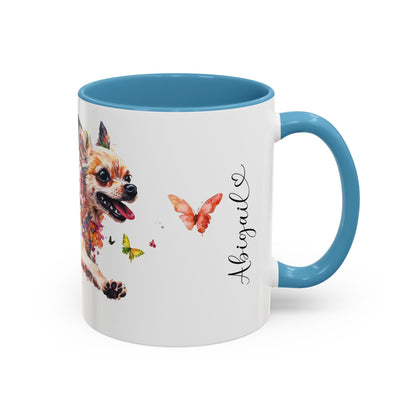 Chihuahua White Personalized Accent Mugs, 11oz