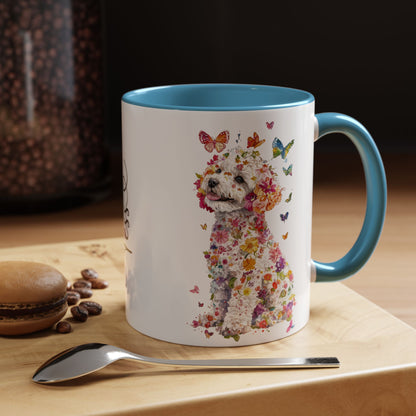Bichon Frise Personalized Colorful Accent Mugs, 11oz