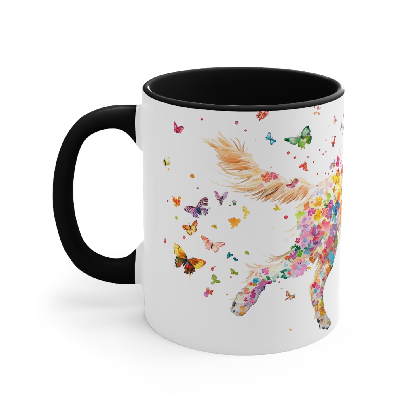 Golden Retriever running personalized colourful Mugs, 11oz