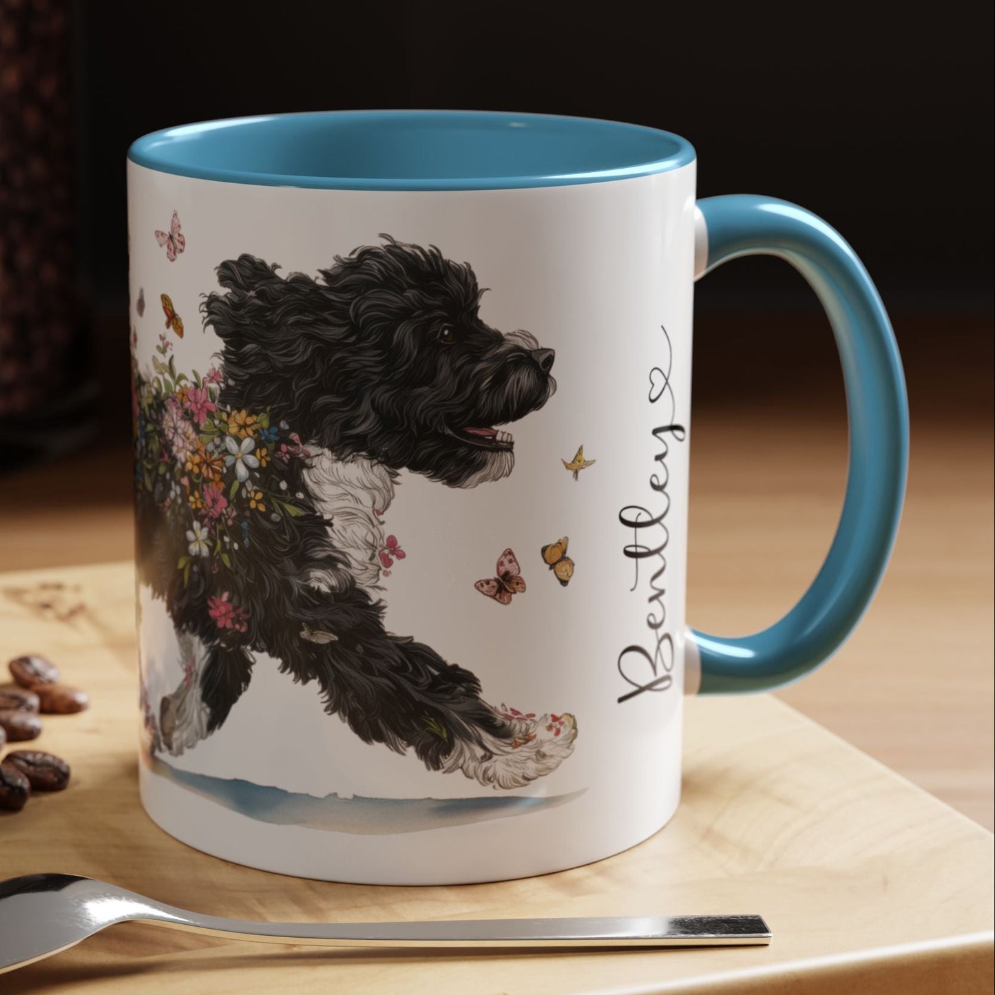 Portuguese Water Dog #2 Personalized Accent Mugs, 11oz
