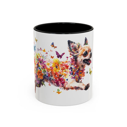 Chihuahua White Personalized Accent Mugs, 11oz