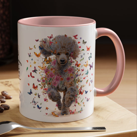 Poodle #6 Personalized Accent Mugs, 11oz