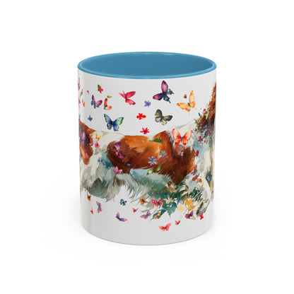 Irish Red & White Setter, Personalized Accent Mugs, 11oz