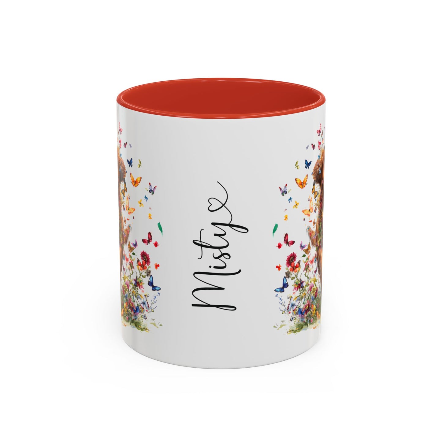 Red Golden Retriever Personalized Accent Mugs, 11oz