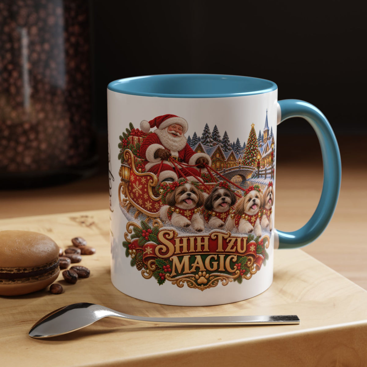 Shih Tzu Magic, personalised accent colour 11oz mug
