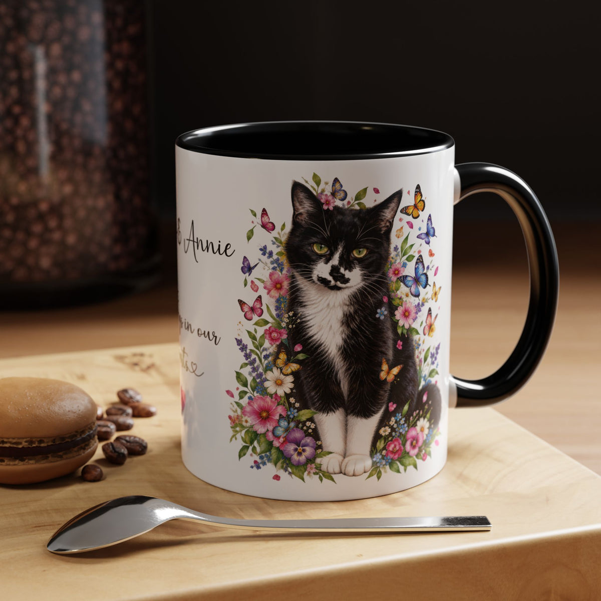 DUO (2 pets) - ANY DESIGN Floral Personalized Accent Mugs, 11oz