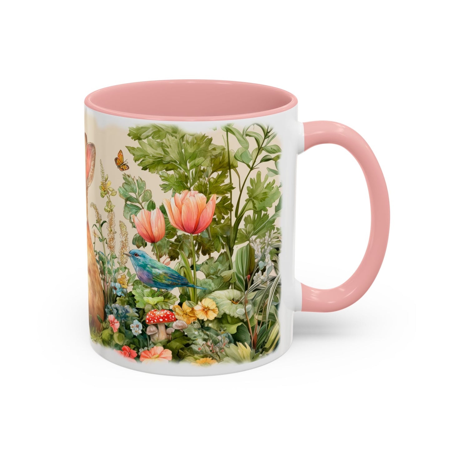 Country Rabbit Personalized Accent Mugs, 11oz