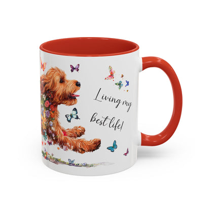 Cockapoo/Cavapoo/Cavoodle #2 Living my best life, Accent Mugs, 11oz