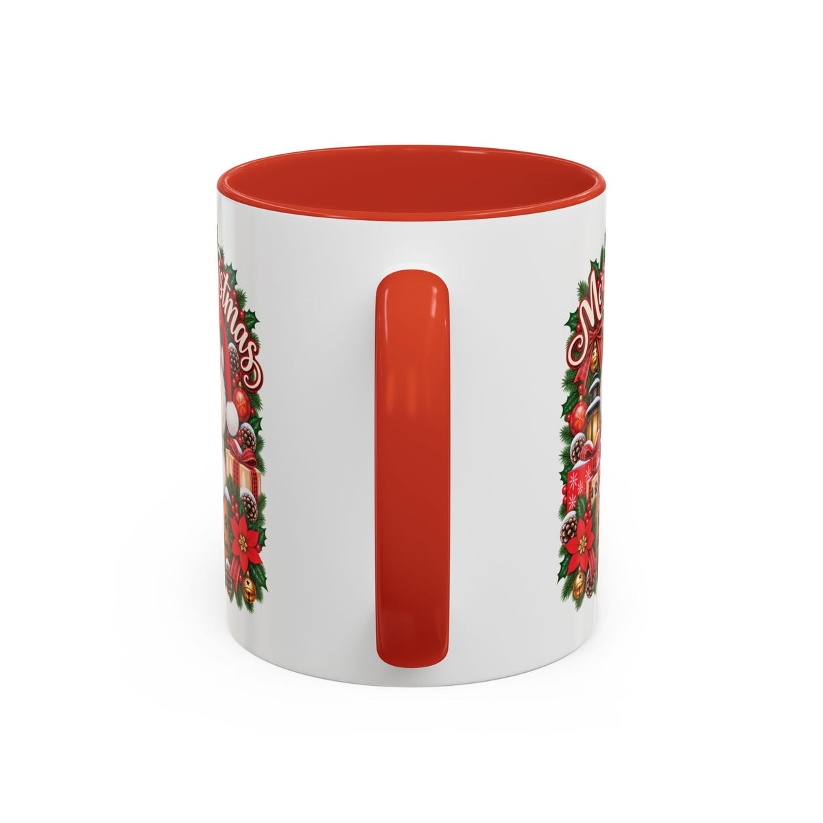 Poodle #4 Merry Christmas, personalised accent colour 11oz mug