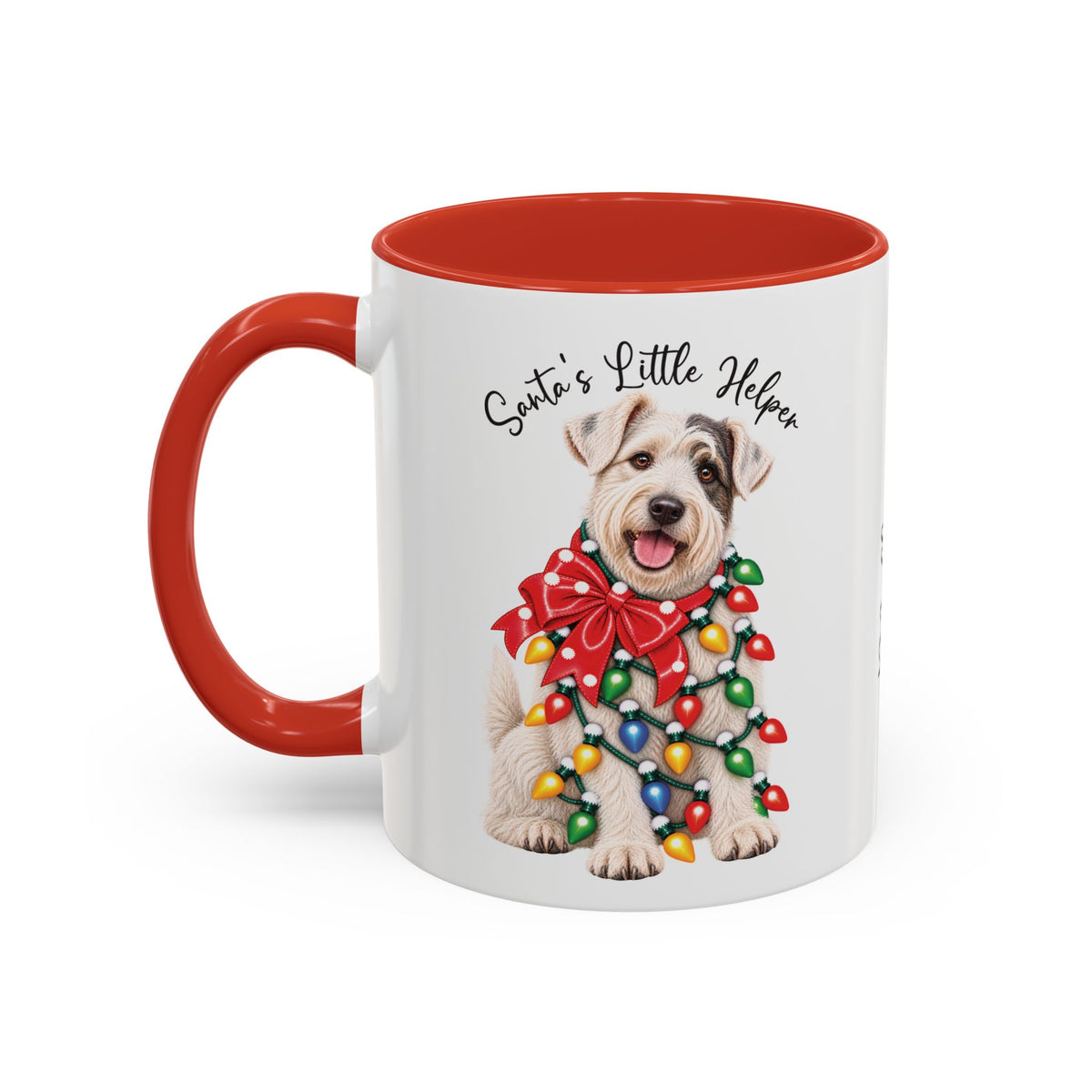 Sealyham Terrier, Santa's little helper, personalised accent colour 11oz mug