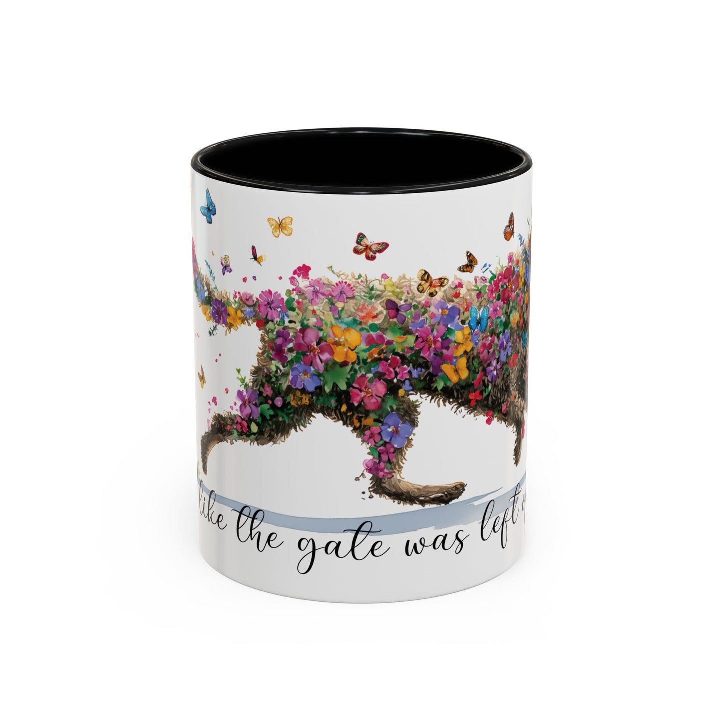 Curly Coated Retriever #1 “Live like the gate was left open" Accent Mugs, 11oz