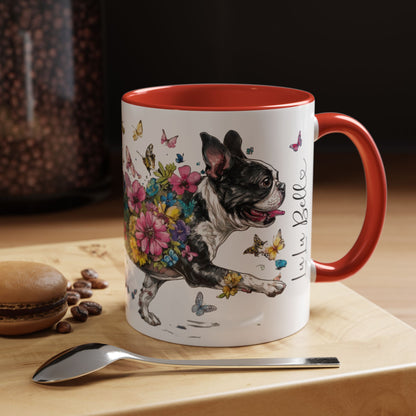 Boston Terrier #2 Personalized Accent Mugs, 11oz