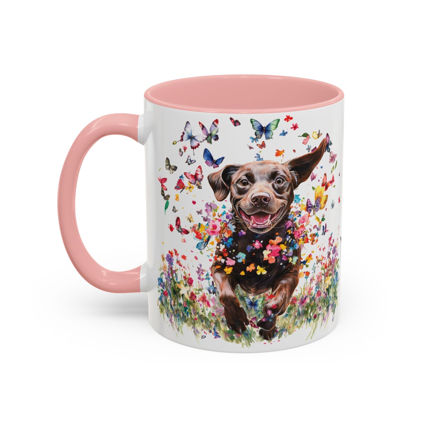 Chocolate Labrador #2 Personalized Accent Mugs, 11oz