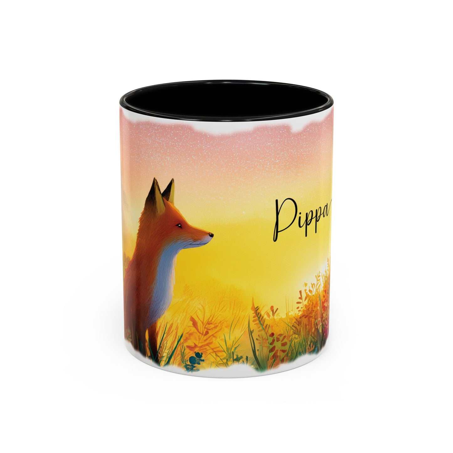 Fox Sunrise #1 Personalized Accent Mugs, 11oz