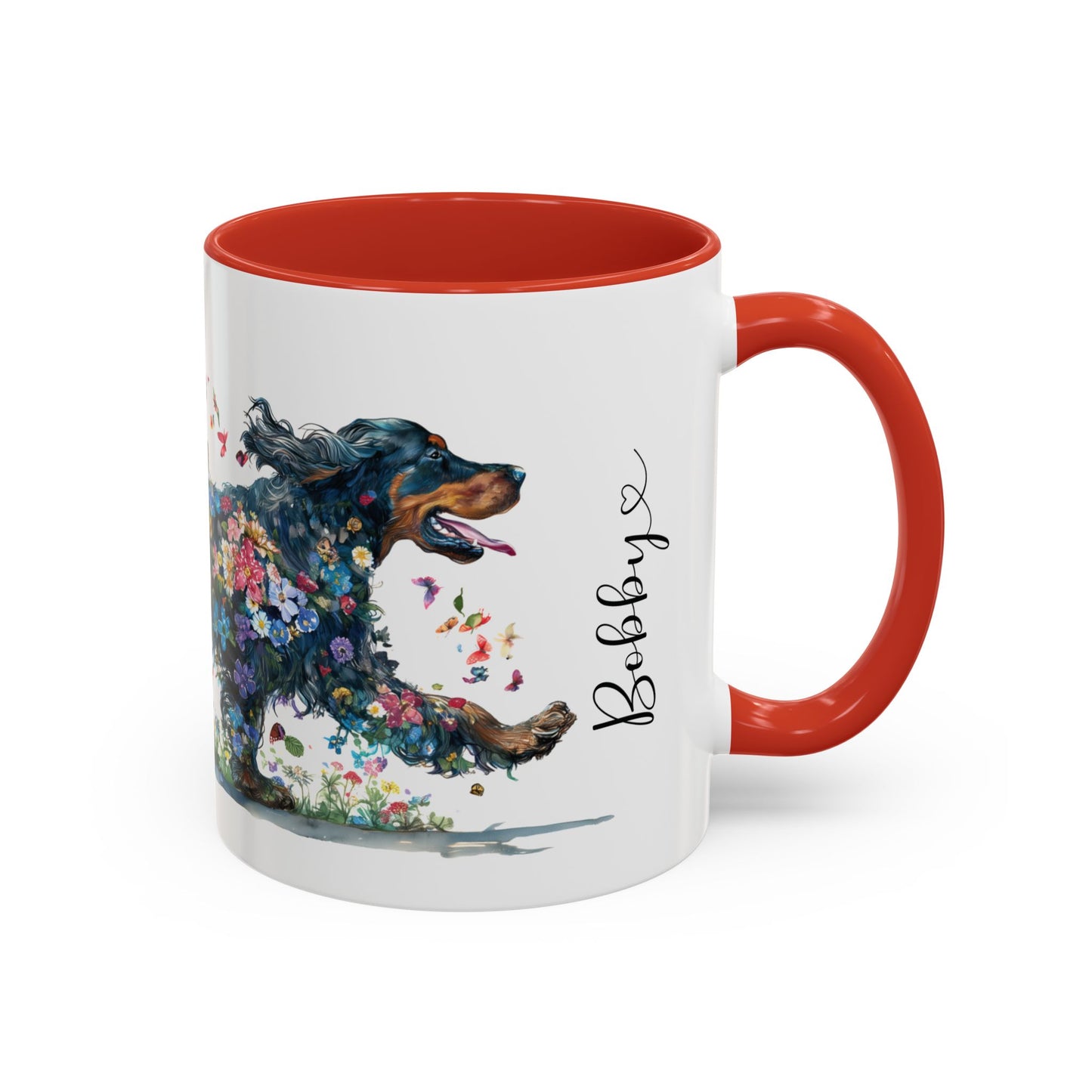 Gordon Setter Personalized Accent Mugs, 11oz