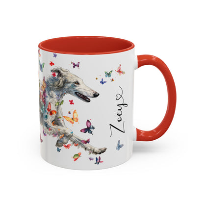Silken Windhound #1 Personalized Accent Mugs, 11oz