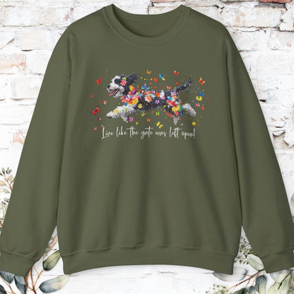 Bernedoodle Live like the gate was left open, unisex Sweatshirt