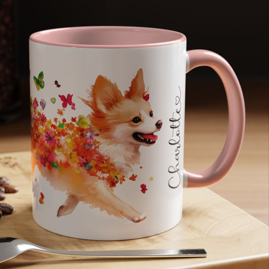 Icelandic Sheepdog Personalized Accent Mugs, 11oz