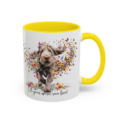 Spinone Italiano #2, Let your spirit run free, personalized colourful Mugs, 11oz