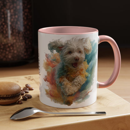 Mini Doodle Paint Colourful Personalised Accent Mugs, 11oz