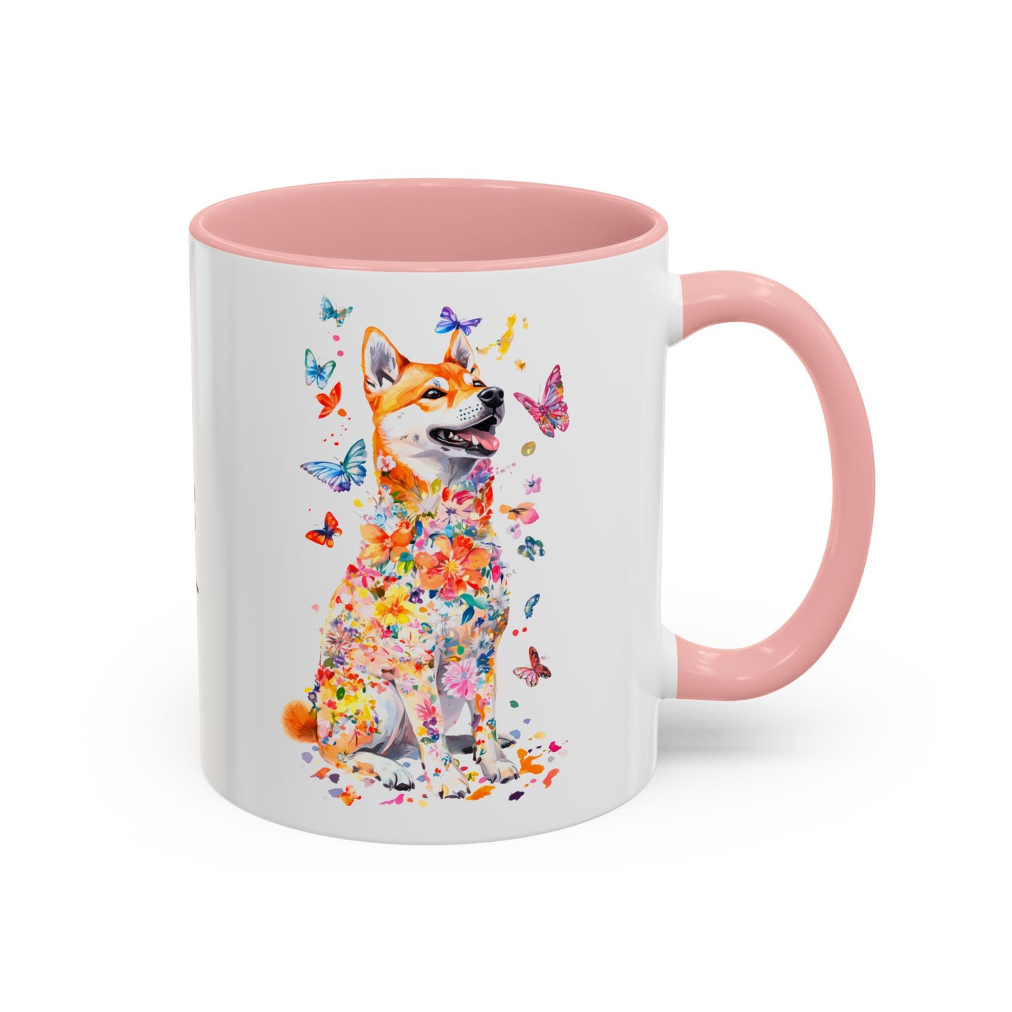 Shiba Inu Personalized Colorful Accent Mugs, 11oz