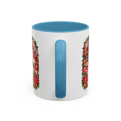 Maltese #2 Merry Christmas, personalised accent colour 11oz mug