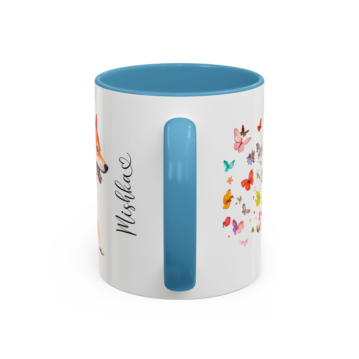 Shiba Inu Personalized Colorful Accent Mugs, 11oz