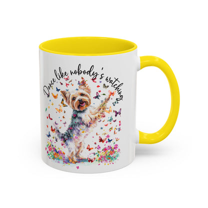 Yorkshire Terrier, Dance like nobody's watching 11oz  Accent Mugs