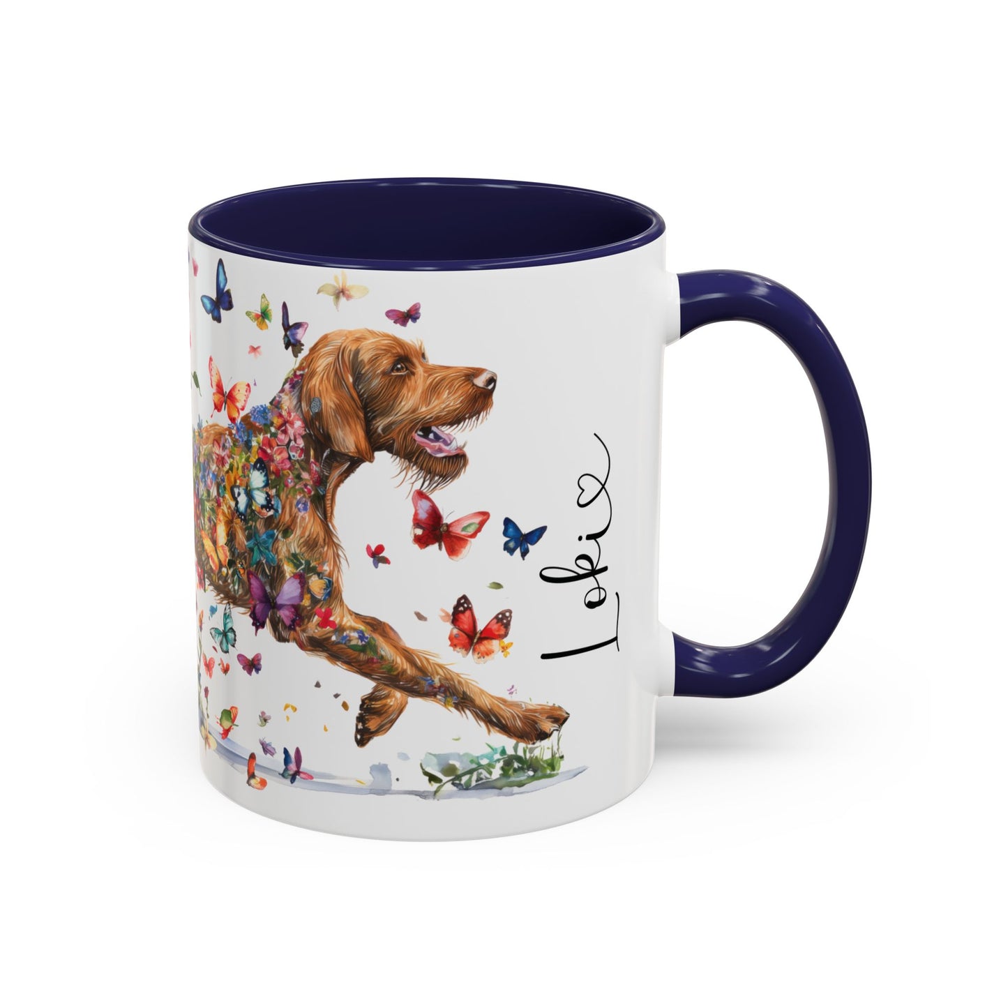 Wire Haired Vizsla Personalized Accent Mugs, 11oz