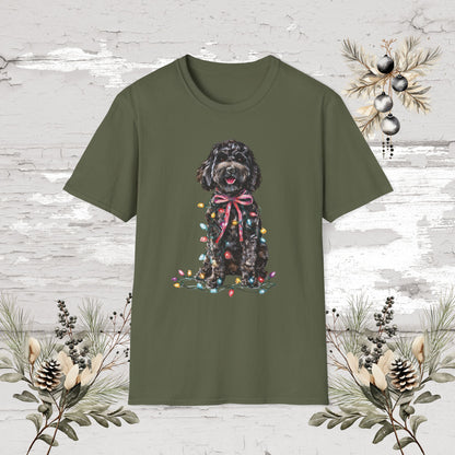 Cockapoo/Cavoodle Fairy Lights Christmas T shirt.