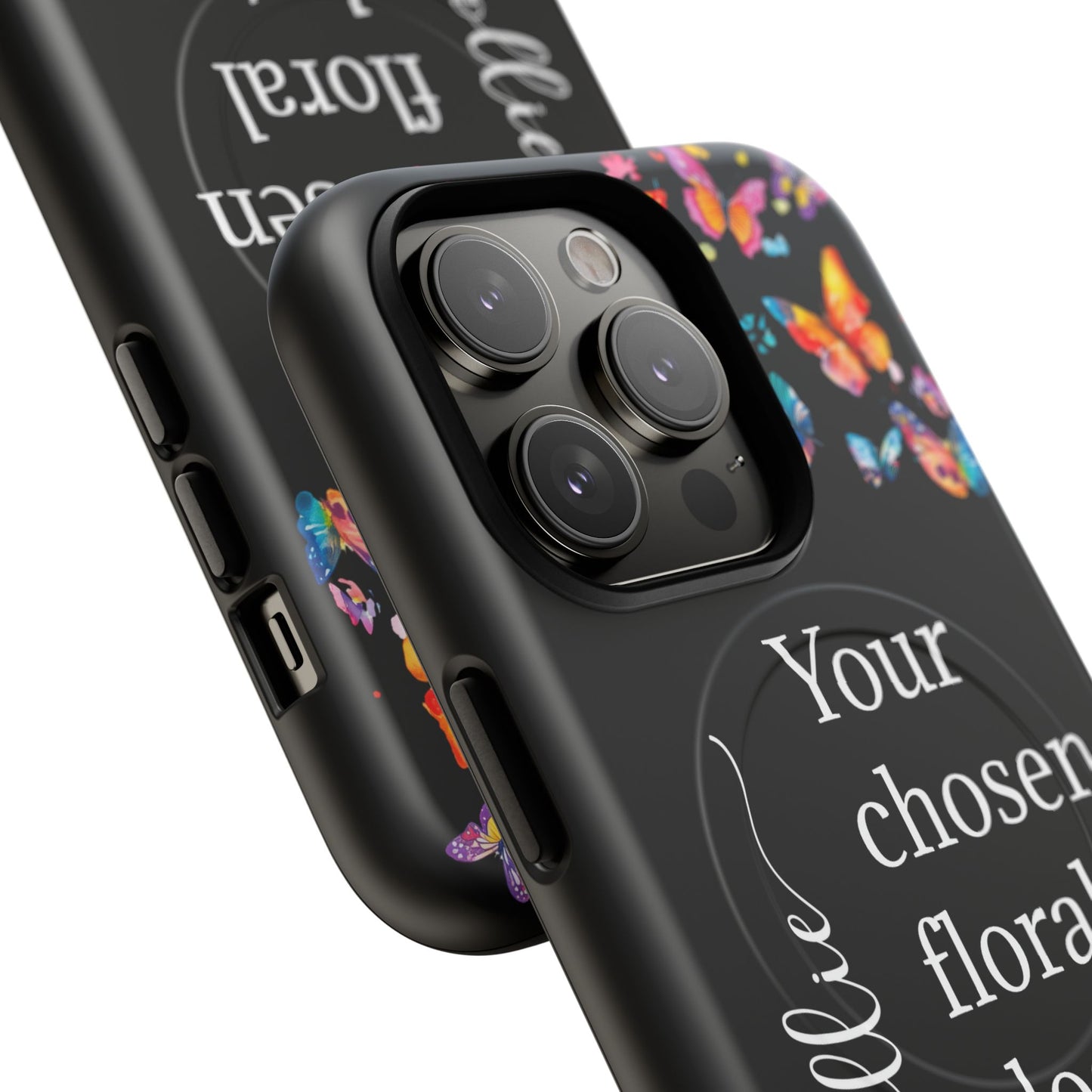 Magnetic Tough iPhone Case, Personalized from ANY OF OUR DESIGNS, Black case.