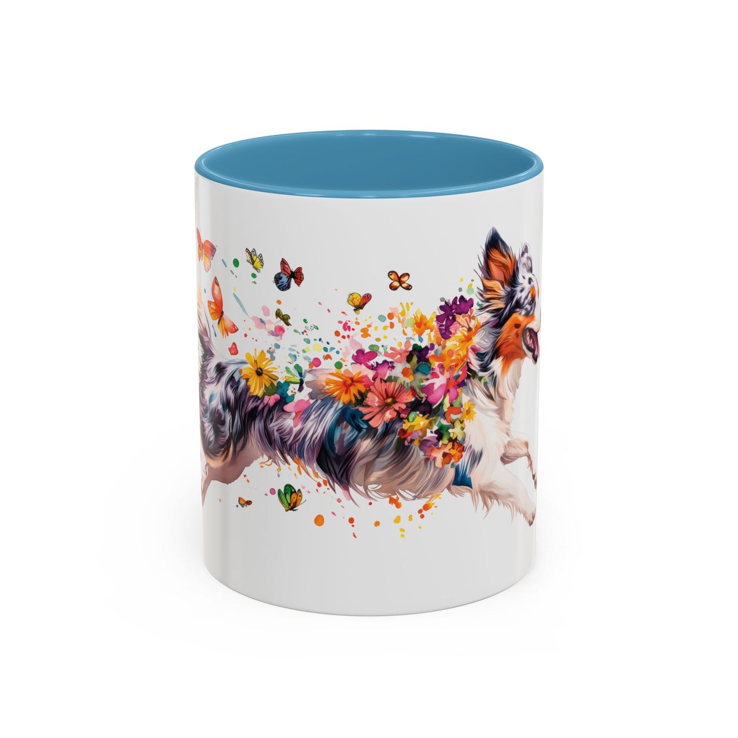 Border Collie (Australian Collie) Blue Merle, Personalized Accent Mugs, 11oz