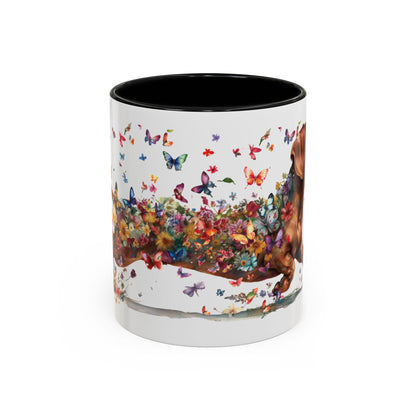 Dachshund #4 Personalized Accent Mugs, 11oz