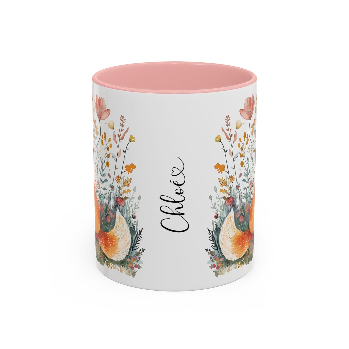 Fox #2 Personalized Accent Mugs, 11oz