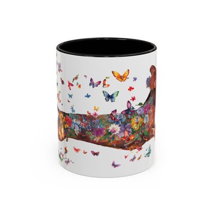 Dachshund #5 Personalized Accent Mugs, 11oz