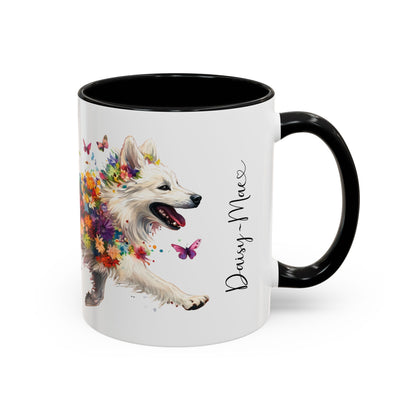 Keeshond #3 Personalized Accent Mugs, 11oz