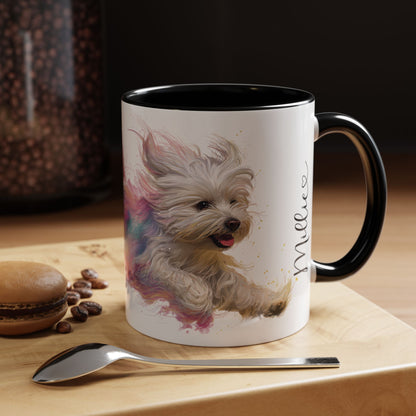 Maltese Paint Colourful Personalised Accent Mugs, 11oz