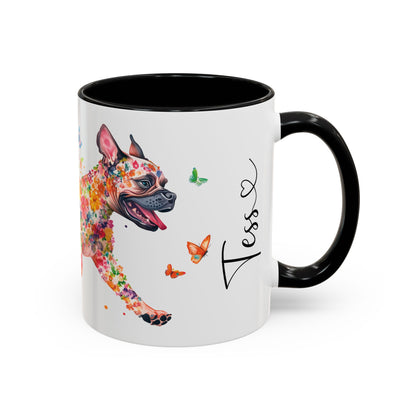 White Boxer Personalized Accent Mugs, 11oz