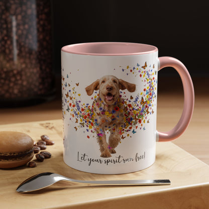 Spinone Italiano #1, Let your spirit run free, personalized colourful Mugs, 11oz