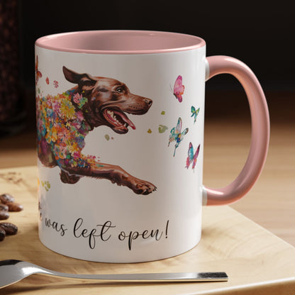 Labrador #1 “Live like the gate was left open" Accent Mugs, 11oz