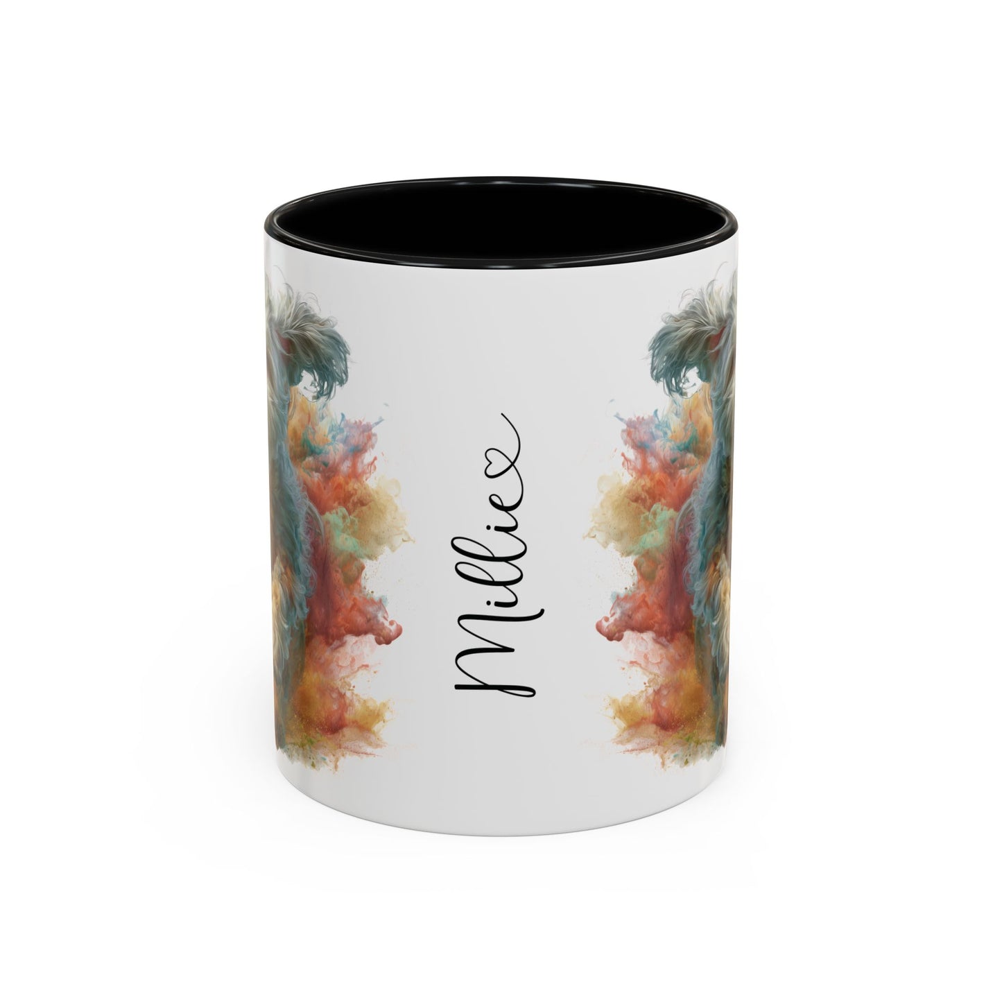 Mini Doodle Paint Colourful Personalised Accent Mugs, 11oz