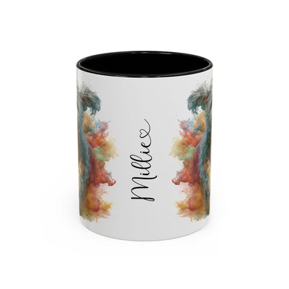 Mini Doodle Paint Colourful Personalised Accent Mugs, 11oz