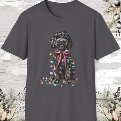 Cockapoo/Cavoodle Fairy Lights Christmas T shirt.