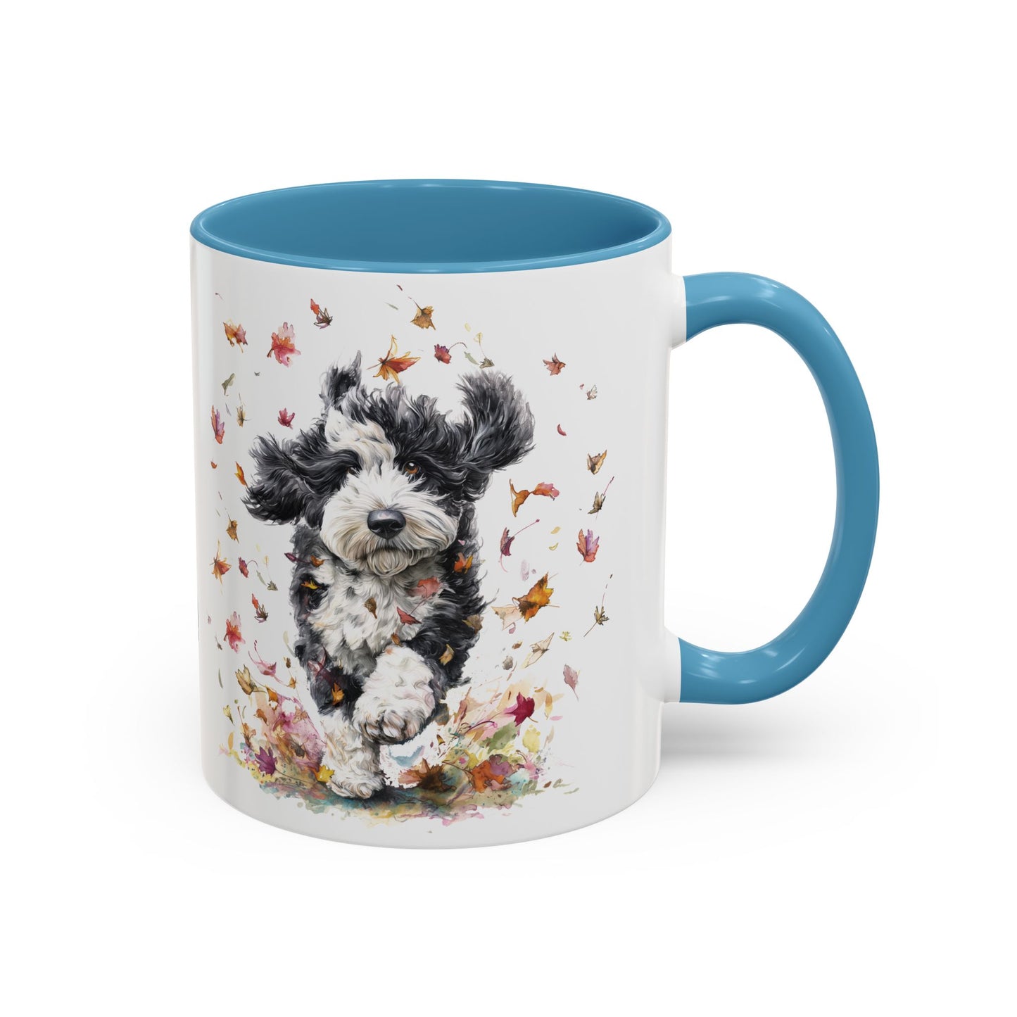 Bernedoodle #2 Autumn/Fall, Personalized Accent Mugs, 11oz