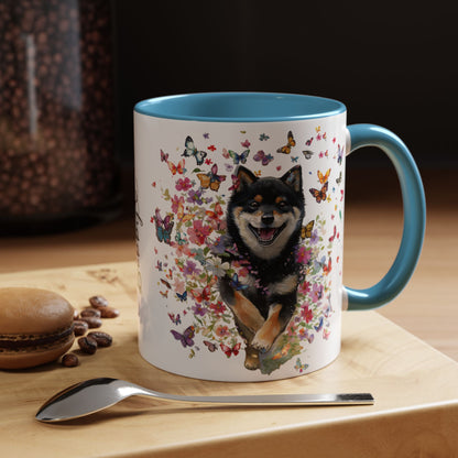 Shiba Inu #3 Personalized Accent Mugs, 11oz