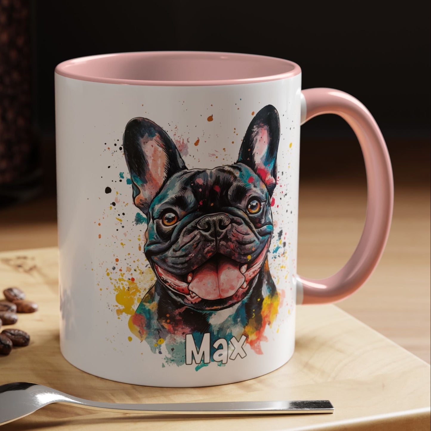 French Bulldog #1 Colourful Personalized Accent Mugs, 11oz